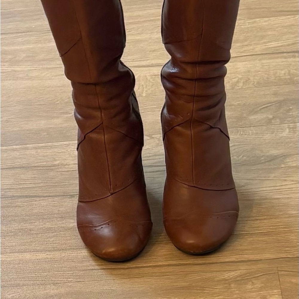 Aldo Chestnut Heeled Boots